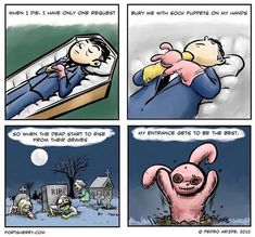 a comic strip with an image of a man sleeping in bed and another cartoon about how to