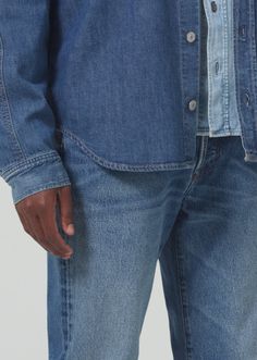 Crafted for all-day comfort, our Finn relaxed rise jean is easy through the top block with an ultra-relaxed rise and a slightly tapered leg. This fit is true to size. Looks Like: Medium indigo with whiskering and fading throughoutFeels Like: Heavyweight denim with a soft hand Tapered Jeans, Soft Hands, Shirt Accessories, Medium Blue, Tapered Legs, Inside Out, Mid Rise, Top Shirt, Made In Usa