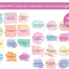 printable mini cards for inspiration and encouraging