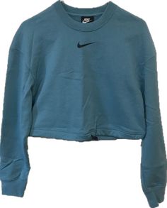 Nwt. Small Hole Where One Of The Tags Was Removed (Shown In The Image) Tops Nike, Nike Swoosh, Nike Tops, Black Blue, Nike Women, Blue Black, Blue Color, Sweatshirts Hoodie, Nike