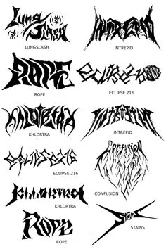 the different types of metal font