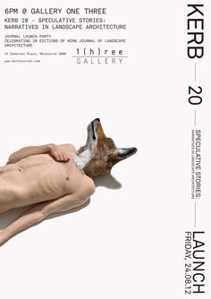 a poster with an animal laying on it's back in front of a white background