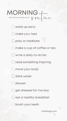 Create a daily morning routine checklist to supercharge your days! Click to find tips for a more productive day from the start with ideas for healthy and meaningful mornings. Daily Morning Routine, Importance Of Self Care, Routine Checklist, Small Kids