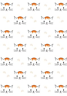 an orange and black cat pattern on a white background