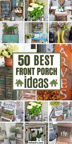 the top 50 best front porch decor ideas for spring and summer - click to see them all in this post