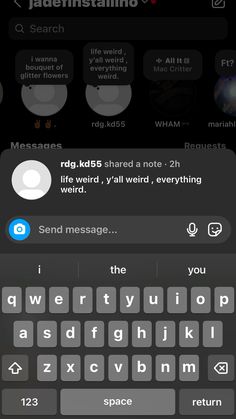 the text message is being displayed on an iphone's keyboard, and it appears to be