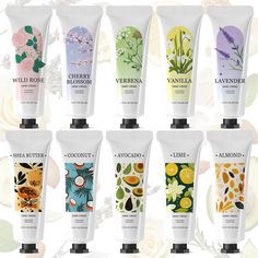 PRICES MAY VARY. 10 Beautiful Fragrances : Our 10 pcs hand cream set takes you on a fragrance journey with unique scents like almond, cherry blossom, wild rose, verbena, vanilla, lime, avocado, coconut, shea butter, and lavender. There's a scent for every mood and occasion. Natural Body Lotion for Dry Skin: Cruelty Free formula, Featuring fresh-cut fragrances of shea butter, sweet almond oil, aloe and vitamin E. This rich, deeply hydrating and moisturizing body cream leaves body moisturized, smo Rose Verbena, Butter Gifts, Hand Cream Packaging, Body Lotion For Dry Skin, Natural Body Lotion, Lotion Gift, Stocking Stuffers For Women, Lotion For Dry Skin, Moisturizing Lotion