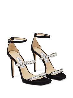 Sandals Open toeDouble strap with crystal embellishmentAnkle stap with buckle Black Leather High heel 10,5cmGender: WomenMaterial: 100% GOATColor: BlackMade in: ITProduct ID: BINGSANDAL105SIWBLACK*Import tax/duty will be calculated at checkout (If applicable) Jimmy Choo Bing, Hak Tinggi, Crystal Shoes, Wedding Sandals, Leather High Heels