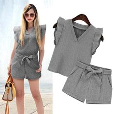 Outfit Trends, Summer Style Casual, Jumpsuit Fashion, Linen Clothes, Suits For Women, Blouse Designs, Fashion Clothes Women, Korean Fashion