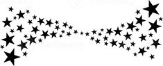 black and white stars blowing in the wind on a white background stock photo - image