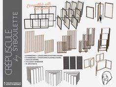 an image of various frames and doors for furniture