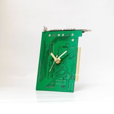 a clock made out of a circuit board