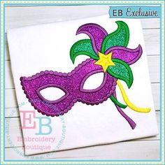 New Mardi Gras Mask Applique - embroidery-boutique Umbrella Activity, Pto Fundraiser Ideas, Masskara Festival, Travel Tattoo Ideas, Mardi Gras Party Decorations, Faces Abstract, Coloring Mask, Mardi Gras Crafts, Valentine Designs