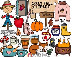 fall clipart for the classroom to use on their own paper or scrapbook pages