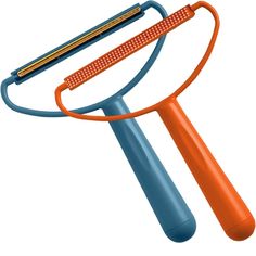 an orange and blue toy with a handle