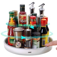 PRICES MAY VARY. Effortless Organization and Storage: The LAMY lazy susan is a highly efficient solution for organizers and storage, providing easy access to all your items. It saves you time and effort while adding convenience and elegance to your kitchen, bathroom, and pantry decor. Easy to Clean and Long Lasting: Crafted from high-quality food-grade plastic, this lazy susan organizer is built to withstand the test of time. Its scratch and crack resistance make it easy to clean, ensuring its s Organiser Cucina, Lazy Susan Organization, Rotating Spice Rack, Lazy Susan Turntable, Kitchen Spice Racks, Spice Rack Organiser, Spice Bottles, Condiment Holder, Spice Storage