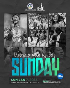 the poster for worship with us this sunday