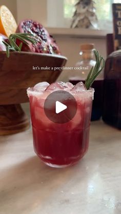 a red drink sitting on top of a counter