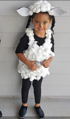 Diy Sheep Costume Kids, Diy Sheep Costume, Farm Costumes, Farm Animal Costumes, Sheep Costume, Animal Costumes For Kids, Lamb Costume, Nativity Costumes