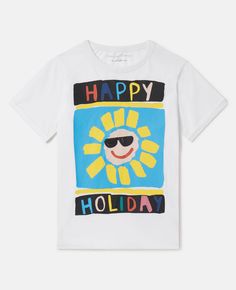 Sunshine Print, Kids Sun, Holiday Lettering, Baby Boy Dress, Kenzo Kids, Happy Holiday, Fleece Joggers, Stella Mccartney Kids, Short Shirts