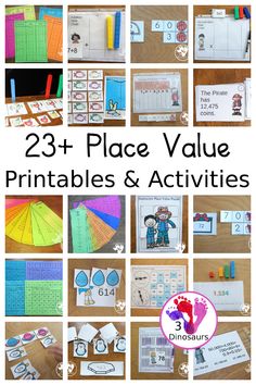 the 25 + place value printables and activities