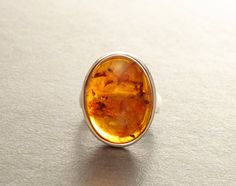 Boho Amber Ring Hipster Ring Silver Ring Sterling by KRAMIKE Modern Amber Oval Ring, Hipster Rings, Amber Ring, Amber Jewelry, Oval Stone, Ring Sterling Silver, Buying Jewelry, Boho Rings, Ring Silver