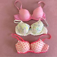 Nwot Set Of 3 Victoria’s Secret Body By Victoria Lined Demi Lace Bras Size 38c The Prettiest Bras Ever! Very Comfortable And Soft. Would Look Beautiful Layered Under Tees, Button Downs, Dresses And Blazers. Beautiful Colors And Perfect For Anyone Who Loves Pink, Pastels And Bright Colours! They Would Also Be Perfect For A Bride As Well! Very Barbiecore As Well And On Trend! Victoria Secret Bra And Under Set, Victoria Secret Under Set, Bra And Under Set, Dresses And Blazers, Basic Accessories, Lace Bras, Pink Lace Bra, Victoria Secret Pink Bras, Pretty Bras