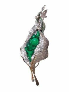 Syn Emerald Statement Brooch 925 Sterling Silver Handmade Designer Joaillerie CZ Cindy Chao, Architectural Earrings, Chinese Jewelry, Royal Jewels, Fabulous Jewelry, Fantasy Jewelry, Leaf Necklace, Green Gemstones, Jewelry Designer