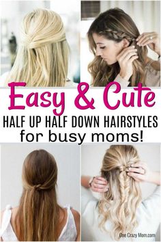 HALF UP HALF DOWN HAIRSTYLES FOR BUSY MOMS Half Up For Shoulder Length Hair, Simple Volume Hairstyles, Medium Length Hair Updos Easy Half Up, How To Put Up Long Hair Hairstyles, Hair Styles Long Thick Hair Simple, Half Hair Back Hairstyles, Quick Hairstyles For Long Straight Hair, East Half Up Half Down Hairstyles Straight Hair, 2023 Half Up Half Down