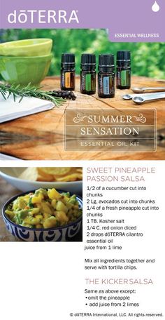 Essential Oils Kit, Pineapple Salsa, Edible Oil, Essential Oil Recipes, Oil Recipes