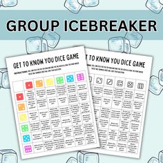 the group icebreakerer game is shown with two pieces of ice on top of it