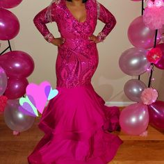 Fushia Pink, X- Large, Worn 1 Time Ready To Ship Prom Dress Evening, Dress Evening, Selling On Poshmark, Evening Dresses Prom, Luxury Items, Evening Gown, Prom Dress, Evening Gowns, Size 16