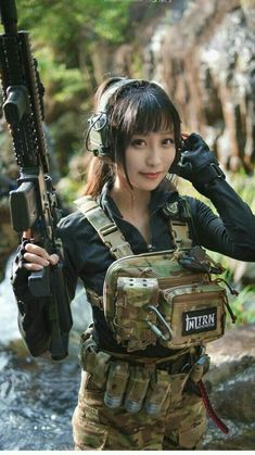 Marceline Liu. Model 💚💛💙💖💗💟💜❤ Gunslinger Girl, Cowboy Action Shooting, Girls Are Awesome, Army Women, Military Girl, Female Soldier, Army Girl, Military Gear, Baltimore