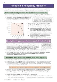 an image of a paper with text on it that says production possibilities frontiers and the problem