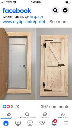 an instagram page with two pictures of the same door