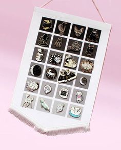 10 Cool Enamel Pin Display Ideas You Need For Your Collection - Enamel Pin Banners Diy Enamel Pins, Product Design Ideas