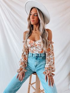 SALE : Blaize OTS Bodysuit – Madida Clothing Nike Hoodie Outfit, Summer Country Concert Outfit, Concert Outfit Summer, Overall Outfit, Long Bell Sleeves, Country Concert Outfit, Western Boho, Hoodie Outfit, Fitted Silhouette