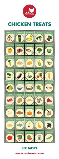 the chicken treats quilt pattern is shown in green and white, as well as an image of