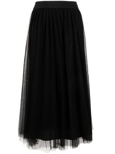 Gonna In Tulle, Tulle Skirt Black, Tulle Midi Skirt, Layered Tulle Skirt, Full Skirts, Wardrobe Edit, Yoko London, Black Tulle, High Waisted Flares