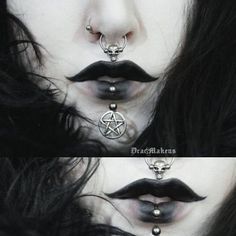 Swag Makeup, Dope Makeup, Edgy Makeup, Black Makeup, Black Lips, Gothic Makeup