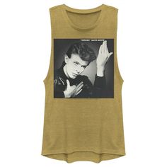 a woman's tank top with an image of elvis presley