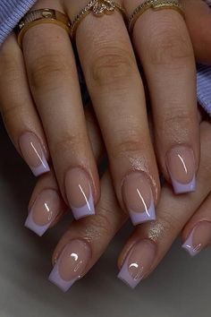 Short Grad Nails, Nail Ideas For Work Simple, Gel X Nails Square, Square Tip Nails, Lilac Nails, Purple Acrylic Nails, Prom 2024, Lavender Nails