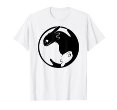 a t - shirt with an image of a horse and a cat in the circle