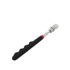 a black and red handle on a white background