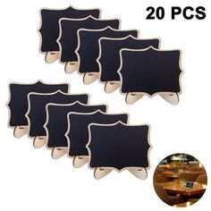 20 Pack Mini Chalkboards Signs with Liquid Chalk Marker, Small Wooden Chalkboard Labels with Support Easels, Place Cards Food Signs Blackboards for Table Numbers, Weddings, Party 20 Pack Mini Chalkboards Signs with Liquid Chalk Marker, Small Wooden Chalkboard Labels with Support Easels, Place Cards Food Signs Blackboards for Table Numbers, Weddings, Party Decoration Product description Material: boxwood Size: The board is 10 cm long, 7.5 cm wide and 0.3 cm thick Style: pointed scoreboard, square Wooden Chalkboard, Small Chalkboard Signs, Wedding Party Table Decorations, Small Chalkboard, Mini Chalkboards, Chalk Marker, Liquid Chalk Markers, Food Signs, Chalkboard Labels