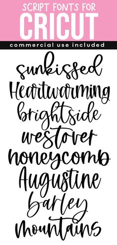 some type of lettering that is handwritten in black and white with the words, script font