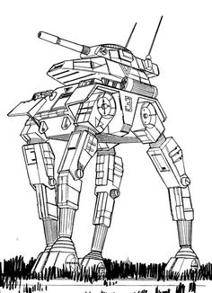 a drawing of a robot from star wars