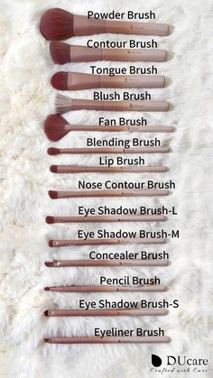 Everything You Need For Makeup, What Each Makeup Brush Is For, Brushes For Makeup Guide, Brushes Makeup Uses, Brush Makeup Set, What Brushes To Use For Makeup, How To Use Makeup Brushes, Coffee Makeup Look