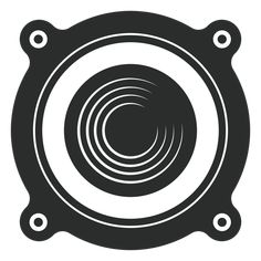 a black and white image of a circular object with two holes in the center, on a