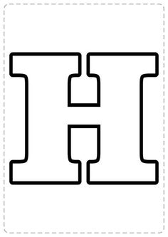 the letter h is made up of black and white lines on a square shape with an outline